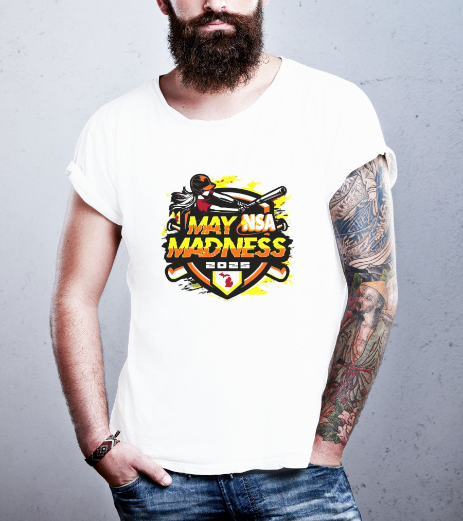 2025 NSA May Madness Fastpitch Tournament Michigan Logo T-Shirt