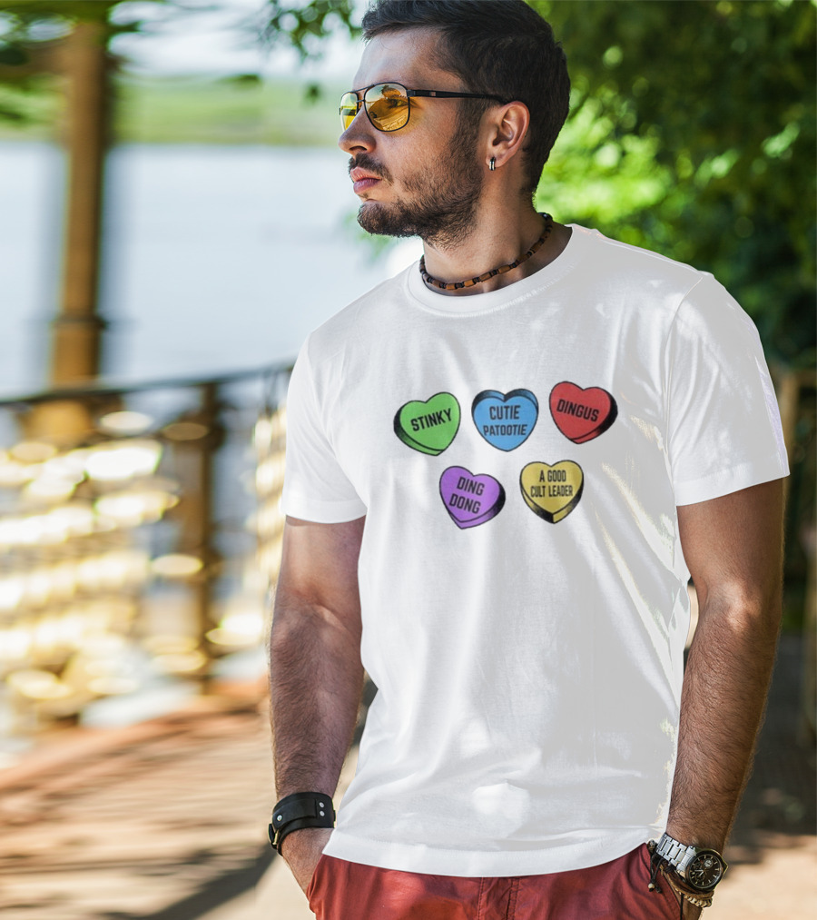 Stinky Dingus Cutie Patootie A Good Cult Leader Ding Dong Hearts T-Shirt