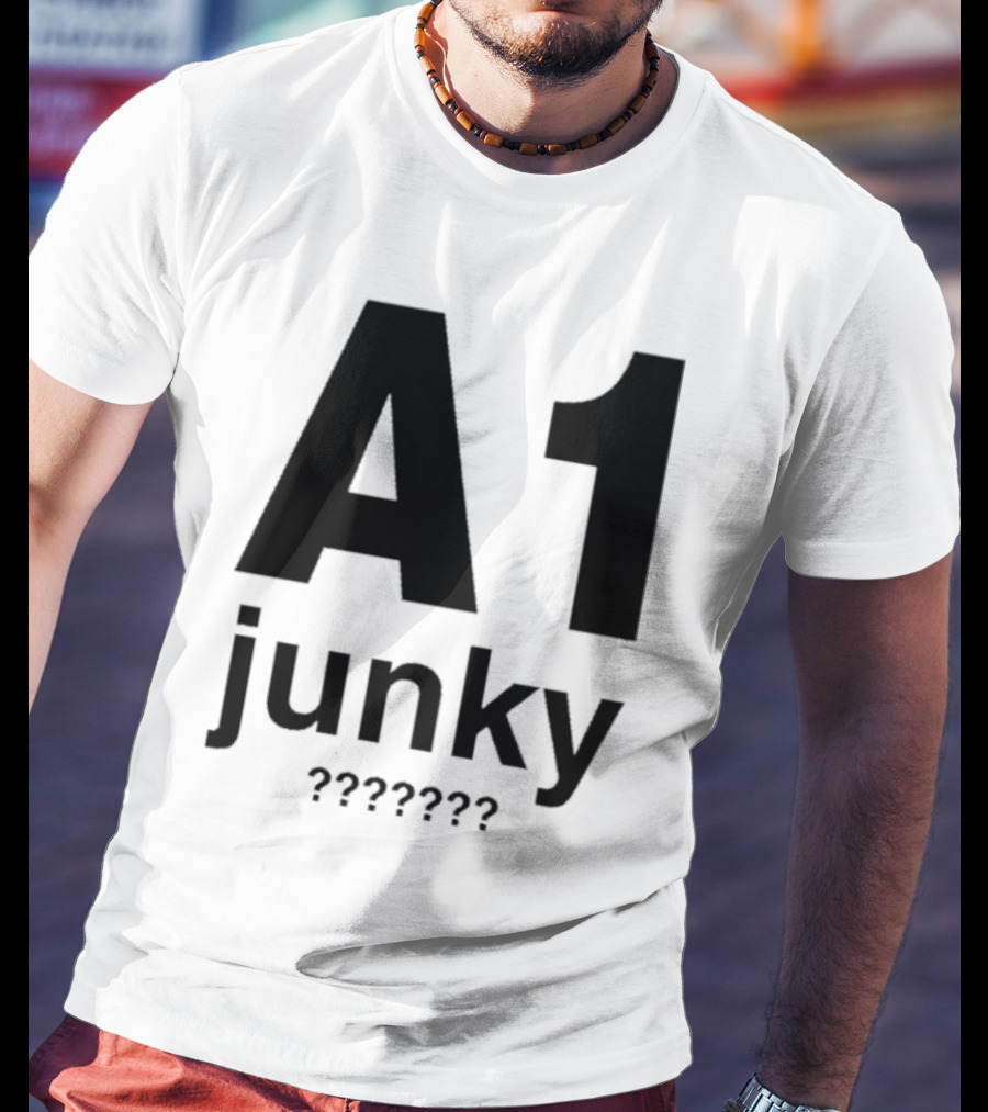 A1 Junky Motorcycle Racing Graphic Bold Nostalgic Style T-Shirt