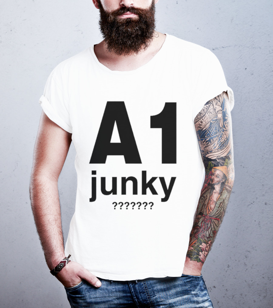 A1 Junky Motorcycle Racing Graphic Bold Nostalgic Style T-Shirt