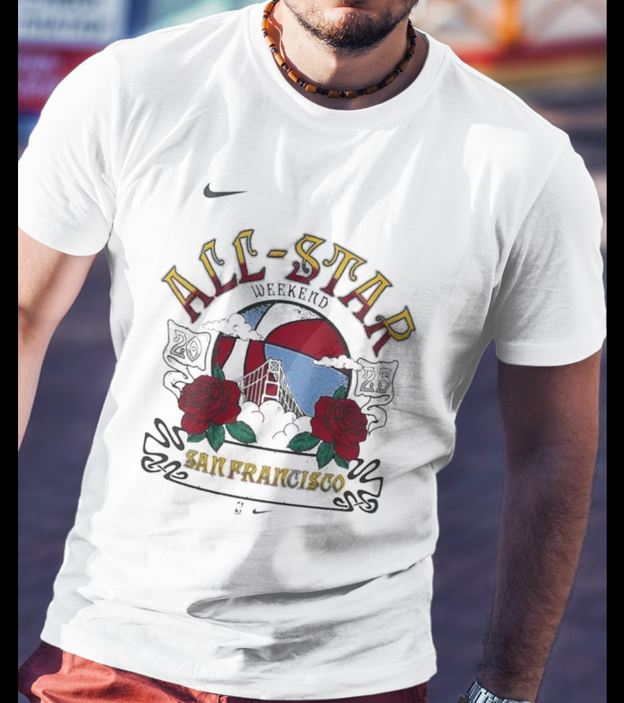 2025 NBA All-Star Weekend Jordan Brand San Fran 1990 Roses T-Shirt