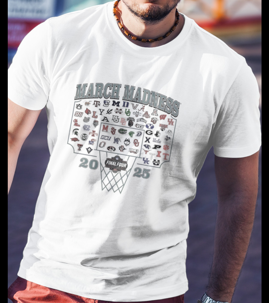 2025 March Madness NCAA Men's Basketball Tournament Team Logos T-Shirt