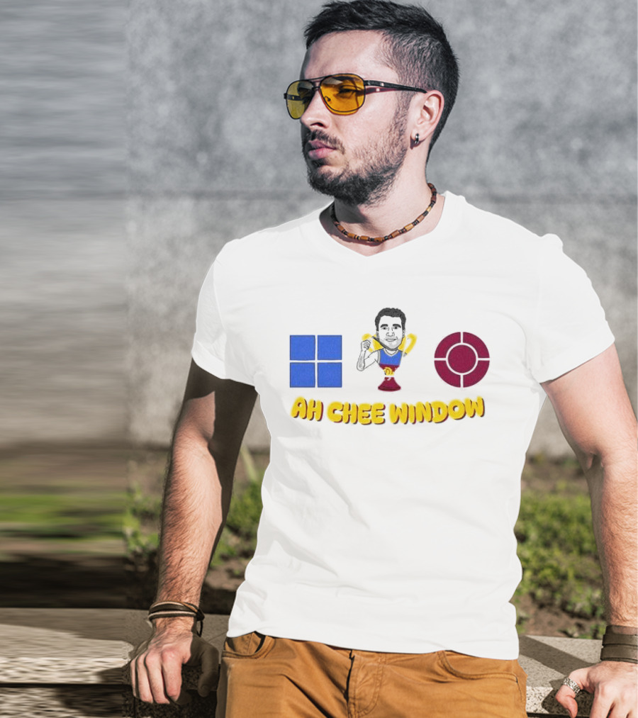 Ah Chee Window Callum Ah Chee Brisbane Lions Blue Red Symbol T-Shirt