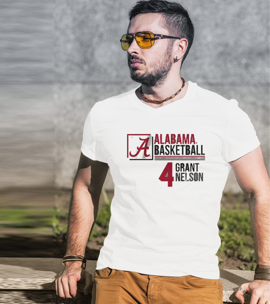 Alabama Grant Nelson Basketball Jersey Number 4 T-Shirt