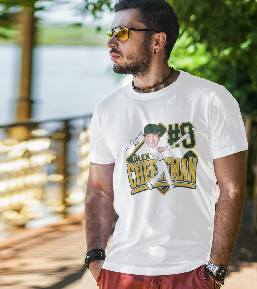 Alex Cheeseman #8 Baseball Caricature 2025 T-Shirt