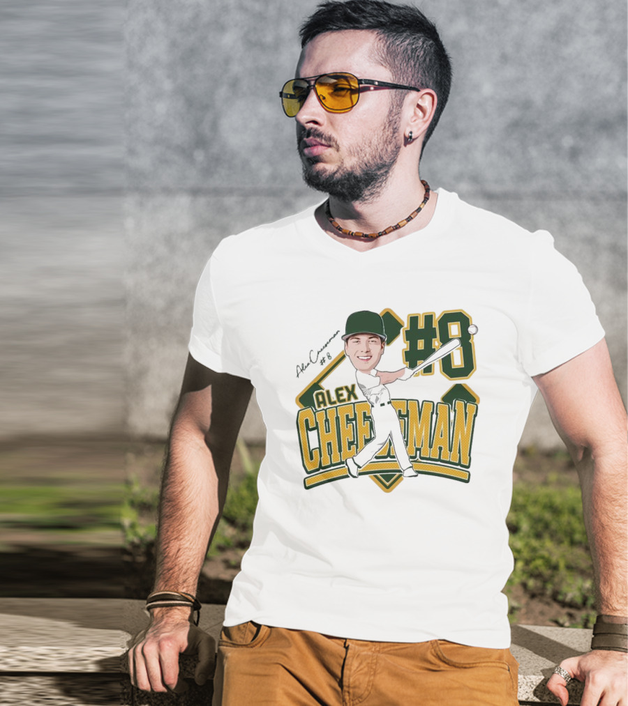 Alex Cheeseman #8 Baseball Caricature 2025 T-Shirt