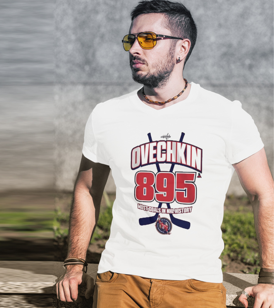 Ovechkin 895 Goals NHL History Washington Capitals T-Shirt