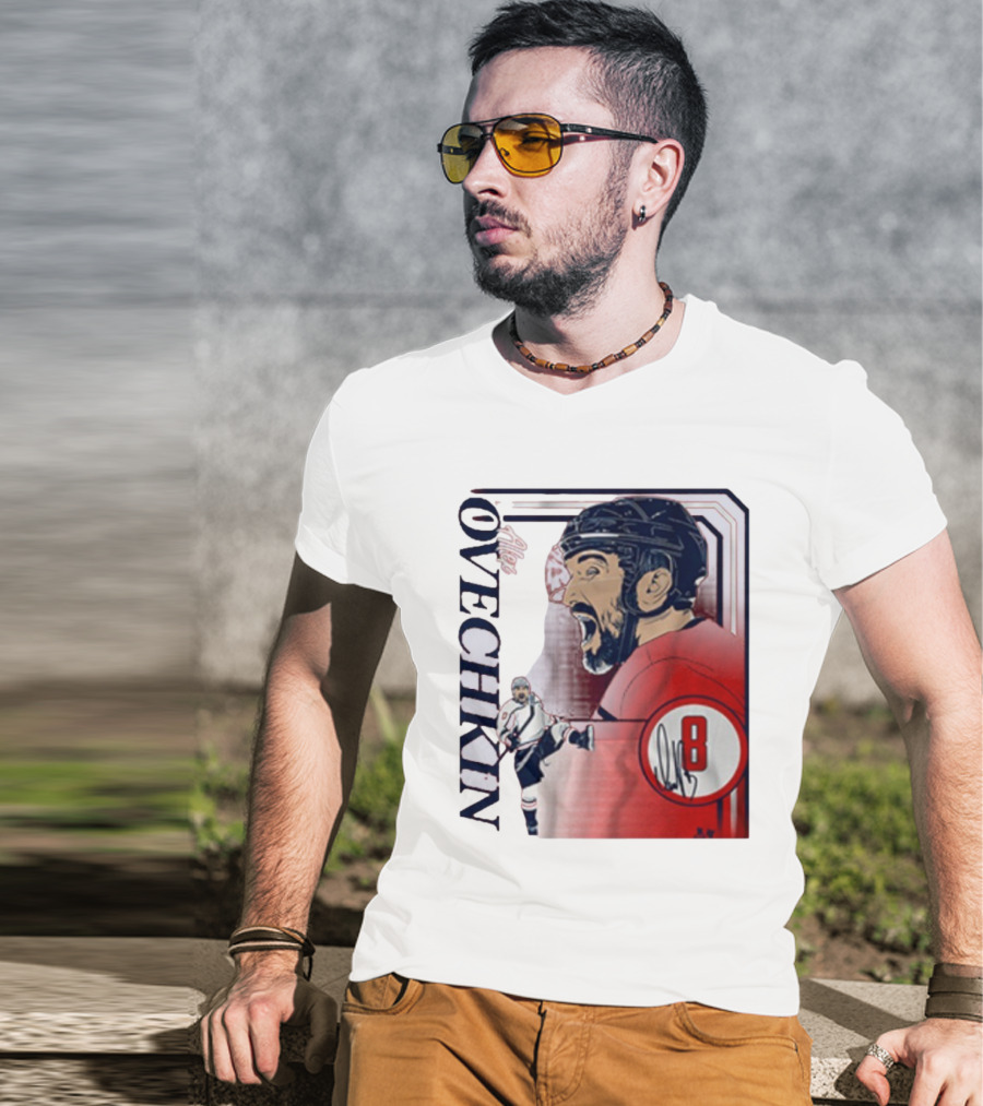 Alexander Ovechkin Dynamic Hockey Collage Number 8 T-Shirt