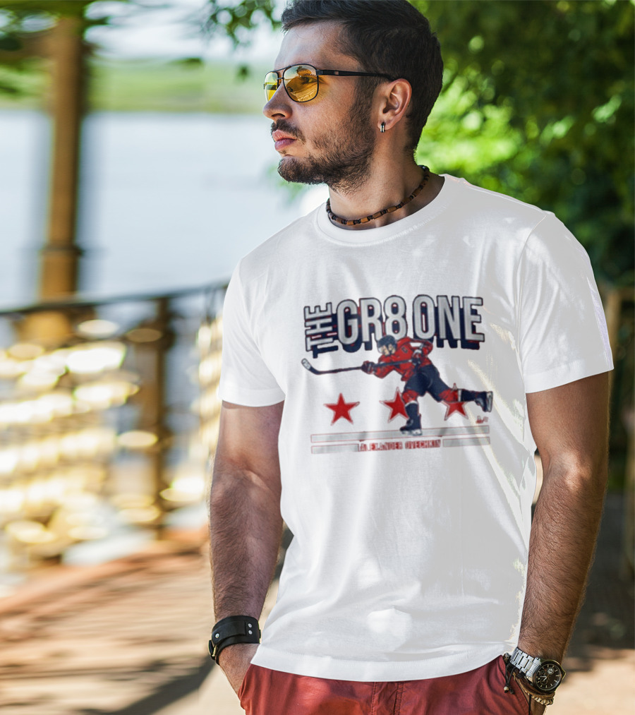 The GR8 One Alexander Ovechkin Hockey Player With Stars And Stick T-Shirt