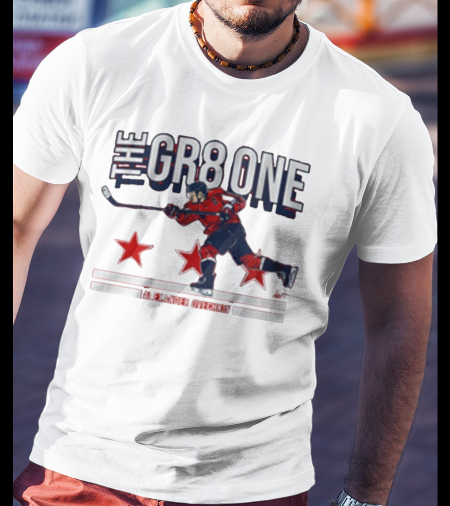 The GR8 One Alexander Ovechkin Hockey Player With Stars And Stick T-Shirt