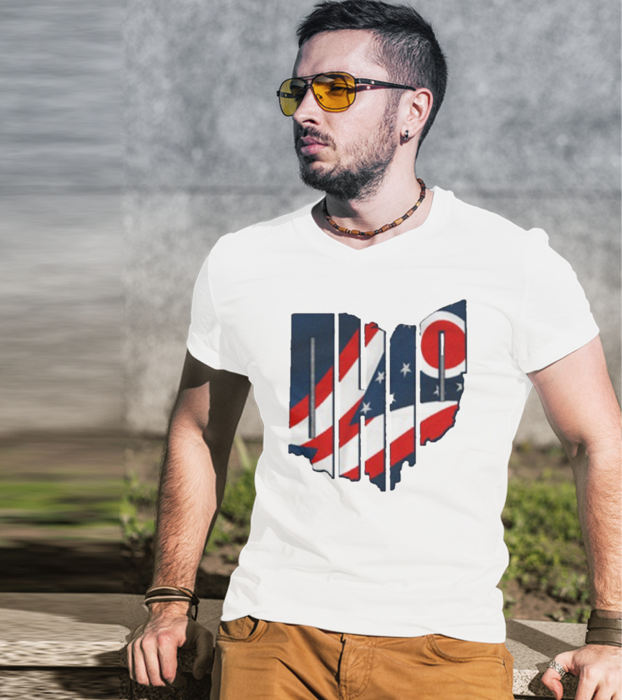Ohio State Flag USA Cleveland Columbus Basketball 2025 T-Shirt