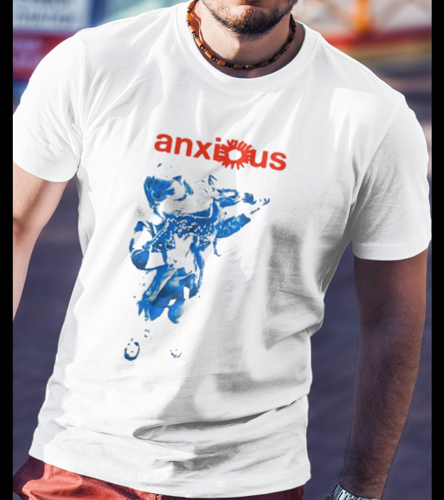 Anxious Blue Abstract Deer Kid T-Shirt