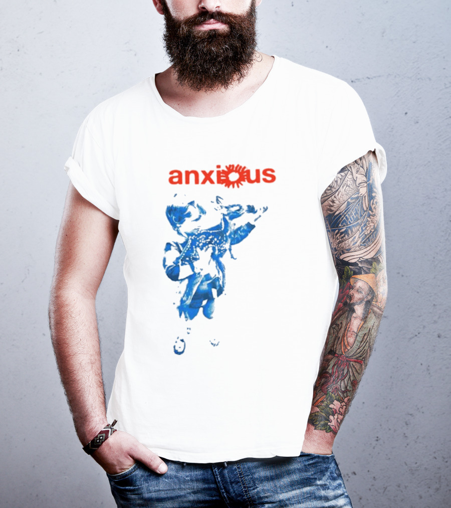 Anxious Blue Abstract Deer Kid T-Shirt