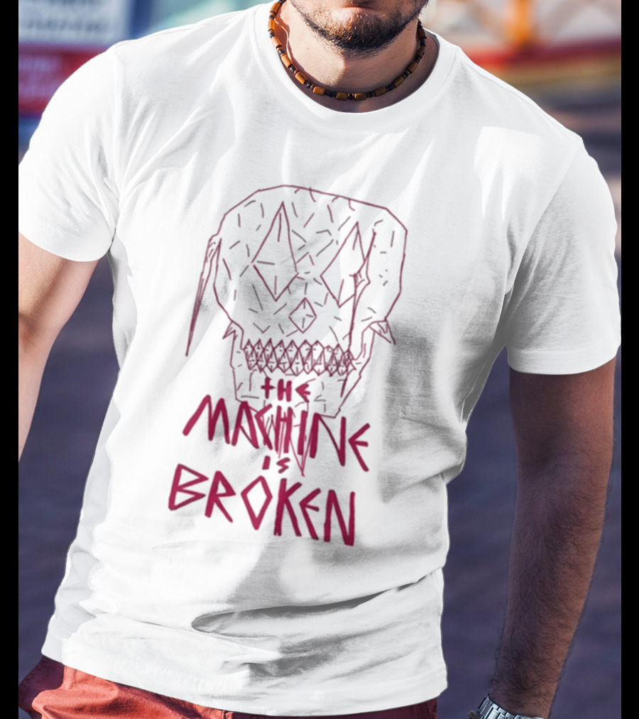 Arcadefire The Machine Is Broken Skull Illustration T-Shirt