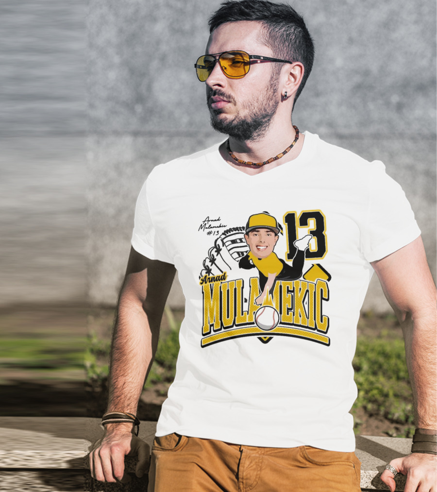 Arnad Mulamekic Baseball 13 Player Underhand Catcher Yellow Outfit T-Shirt