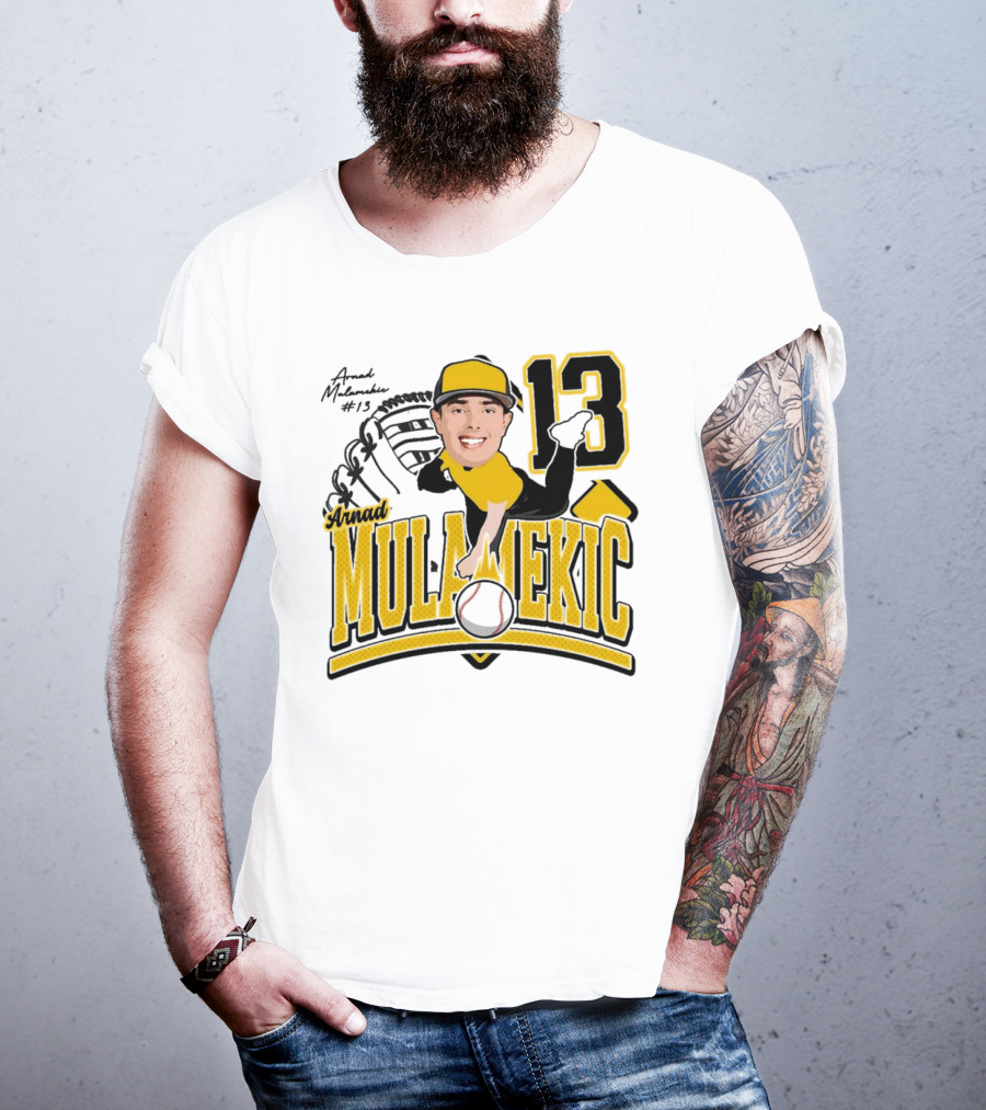 Arnad Mulamekic Baseball 13 Player Underhand Catcher Yellow Outfit T-Shirt