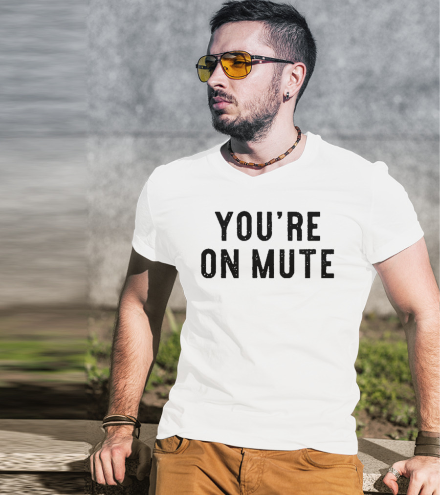 Awesome You’re On Mute Retro Style Text Graphic T-Shirt