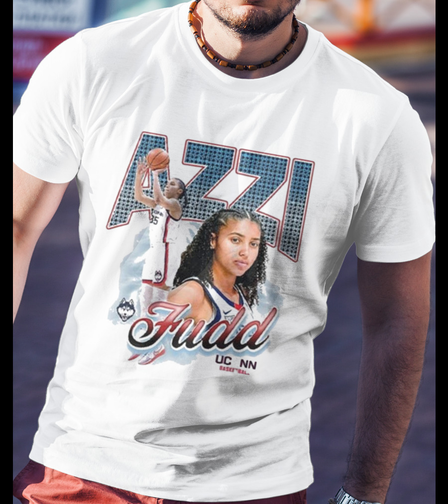 Azzi Fudd UConn Basketball 2025 Player Portrait And Action Shot T-Shirt