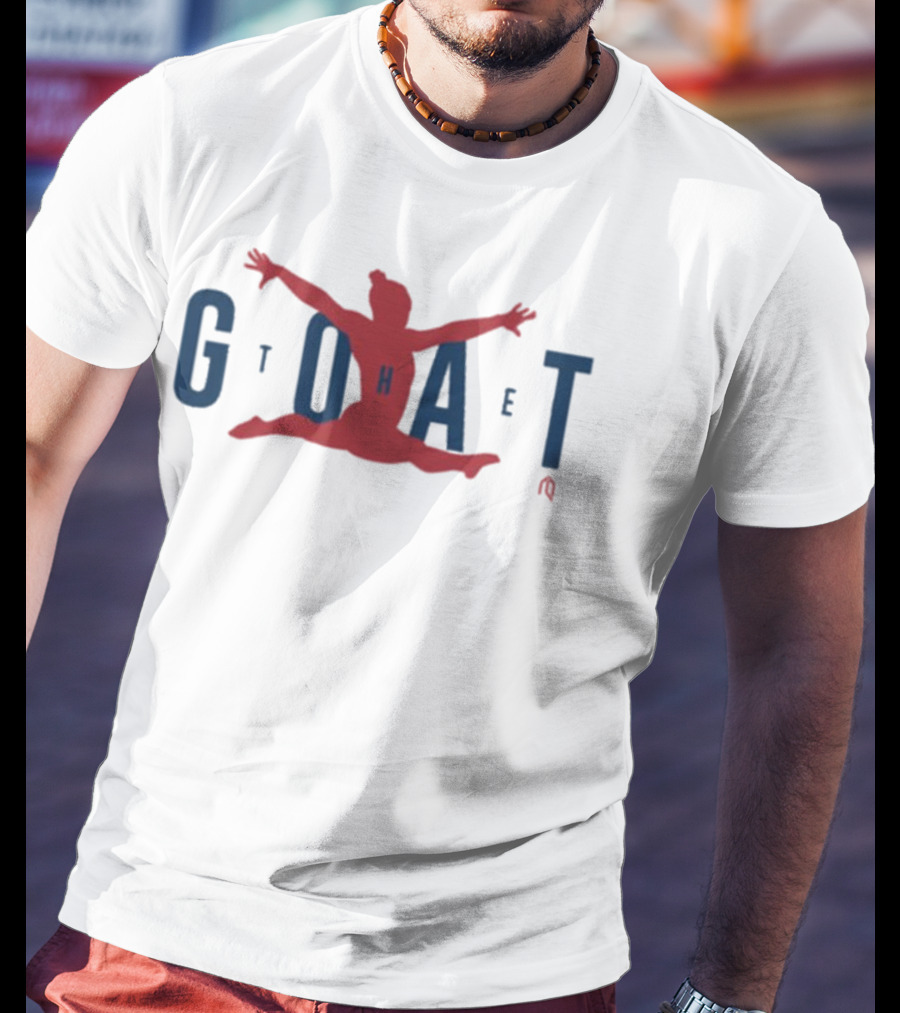 GOAT Gymnastics Athlete Jumping Through Letters T-Shirt