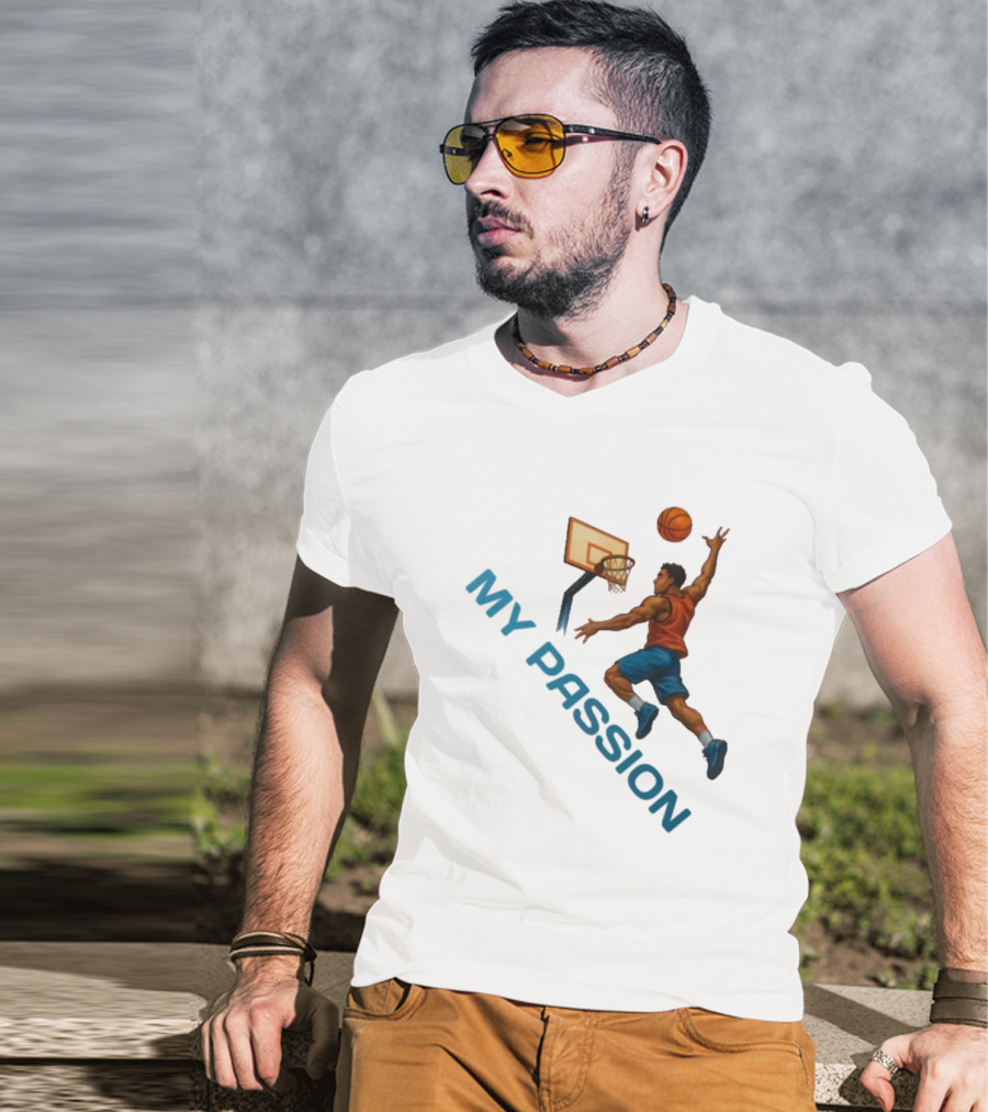 Basketball My Passion Dunking Athlete Dynamic Move T-Shirt