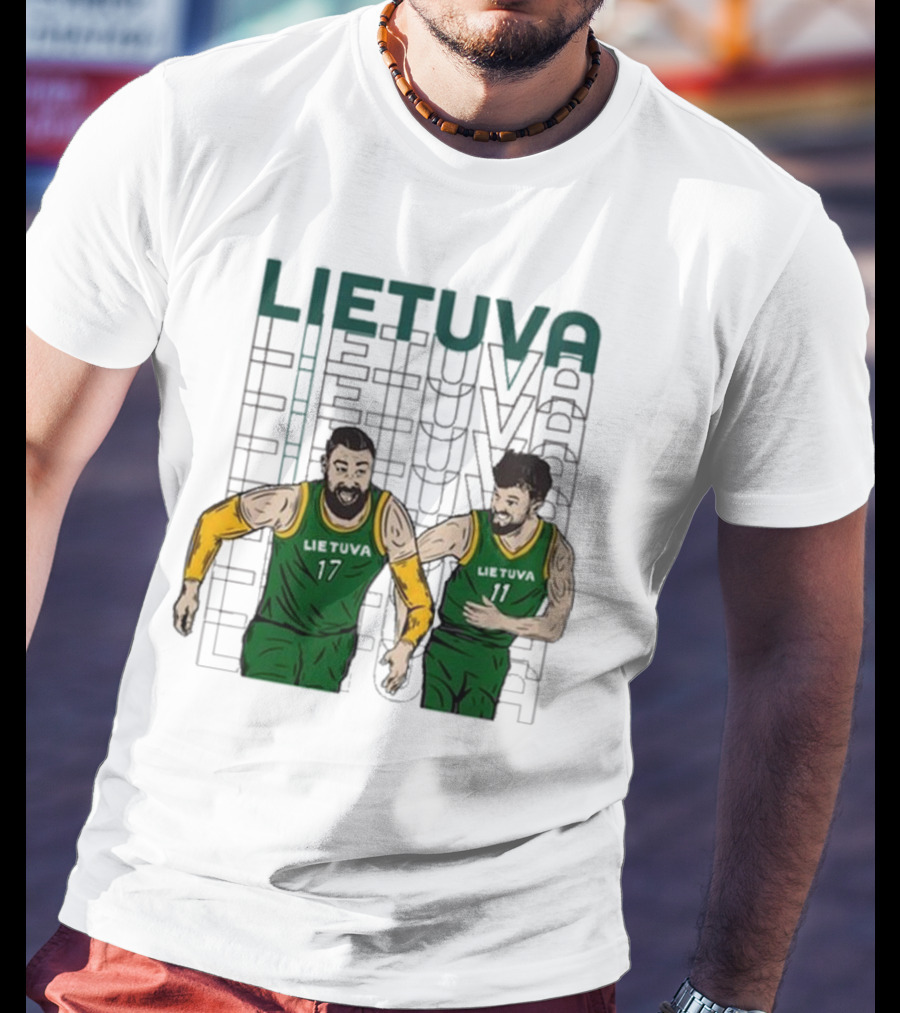 Lietuva Basketball Players Bokštai 17 Running Team Spirit T-Shirt