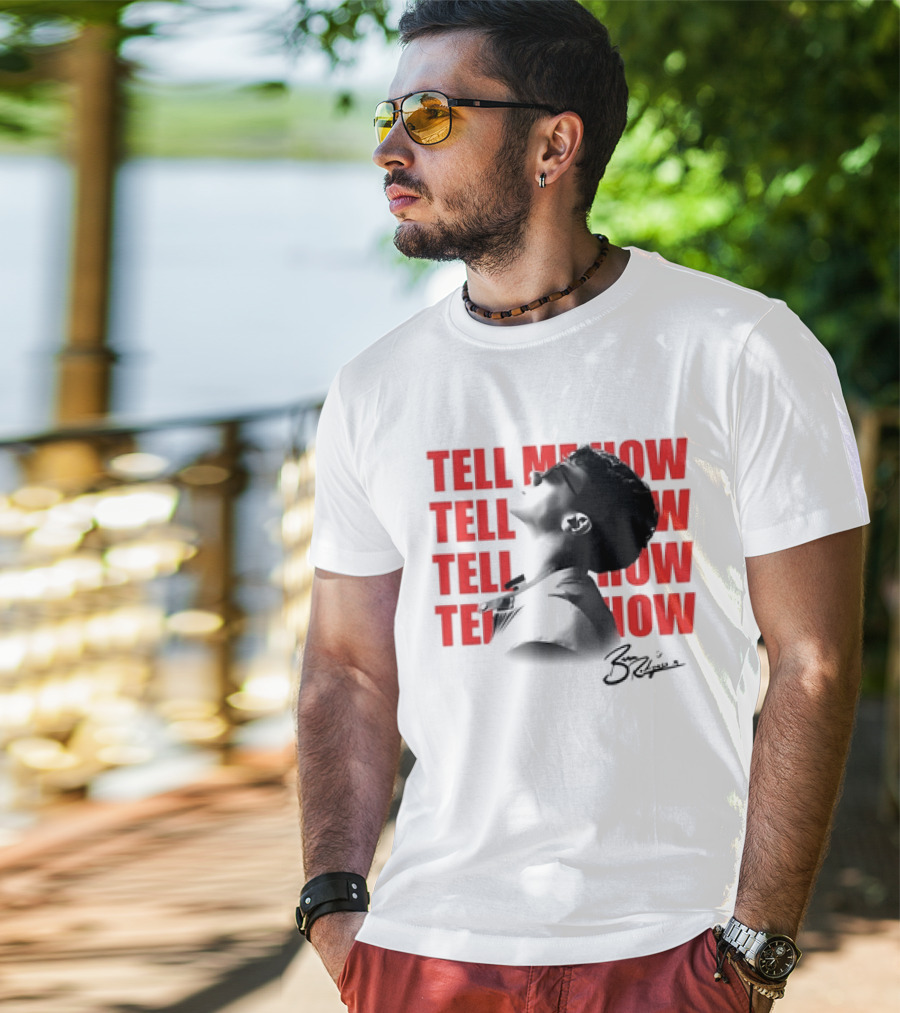 Ben Rodrigues Tell Me How Afro Silhouette And Red Text T-Shirt
