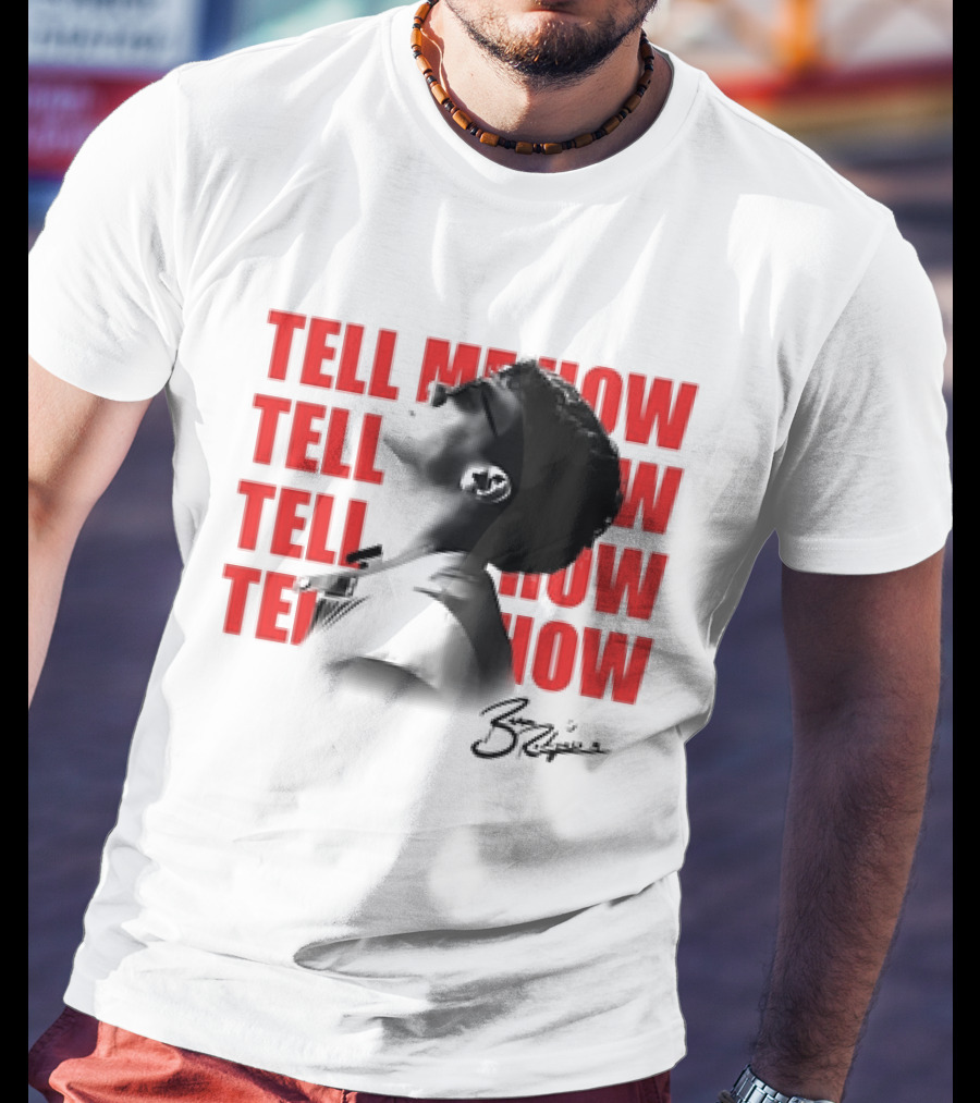 Ben Rodrigues Tell Me How Afro Silhouette And Red Text T-Shirt
