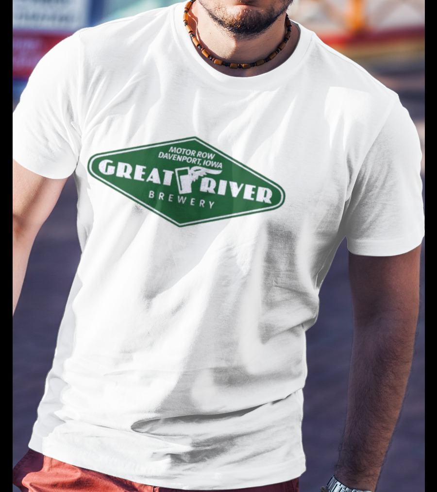 Motor Row Davenport Iowa Great River Brewery T-Shirt