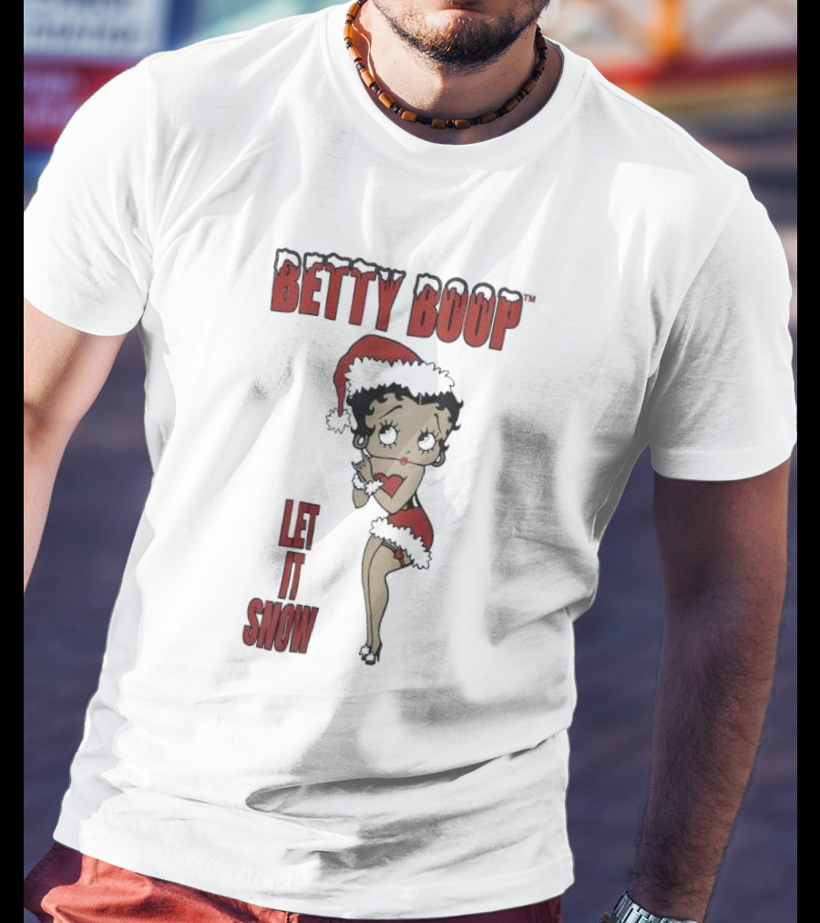 Betty Boop Santa Outfit Let It Snow T-Shirt