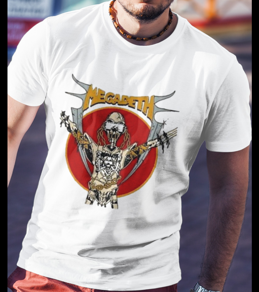 Megadeth Vic Rattlehead Robot With Cross Beyond Human T-Shirt