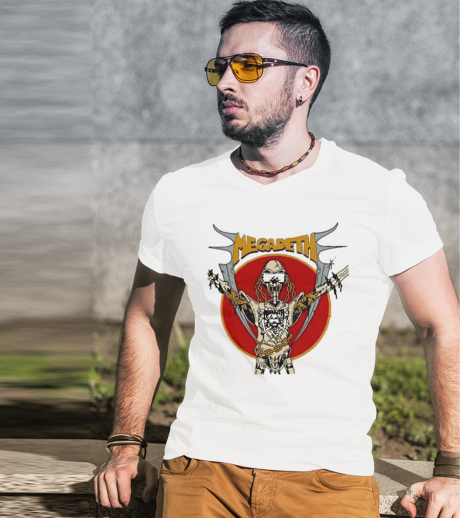 Megadeth Vic Rattlehead Robot With Cross Beyond Human T-Shirt