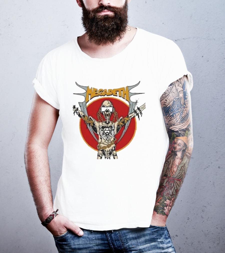 Megadeth Vic Rattlehead Robot With Cross Beyond Human T-Shirt
