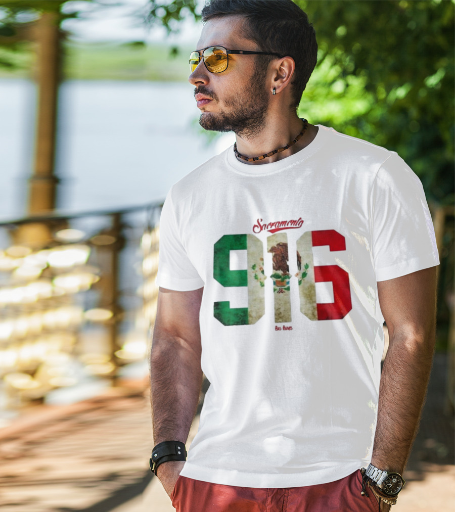 Sacramento 916 Big Boys Mexican Flag Design T-Shirt