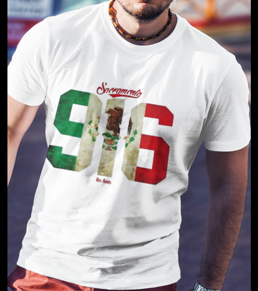 Sacramento 916 Big Boys Mexican Flag Design T-Shirt