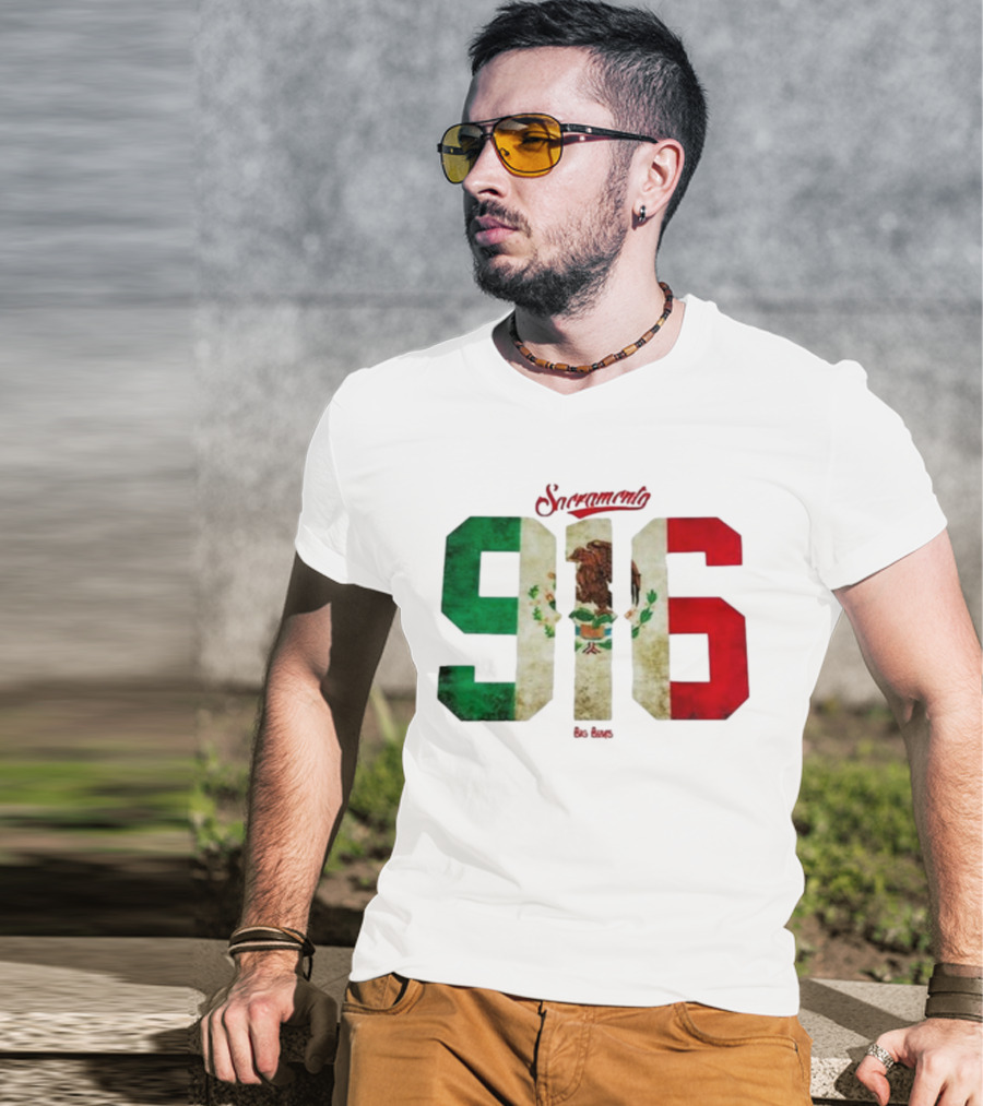 Sacramento 916 Big Boys Mexican Flag Design T-Shirt