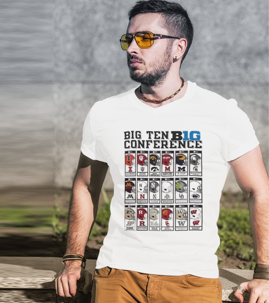Big Ten Conference 2025 All Team Helmet Collection T-Shirt