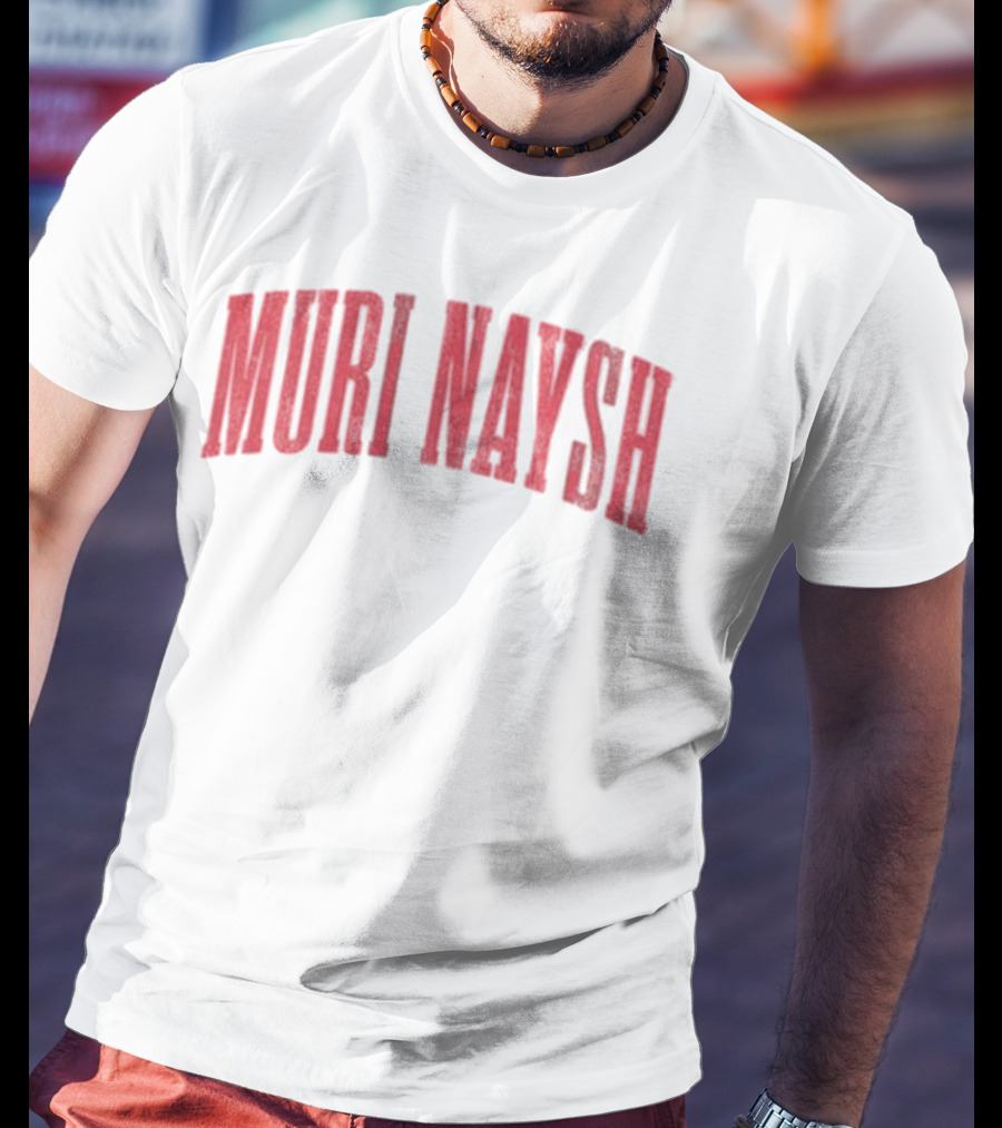 Bilmuri Muri Naysh 2025 Bold Arch Red Text T-Shirt