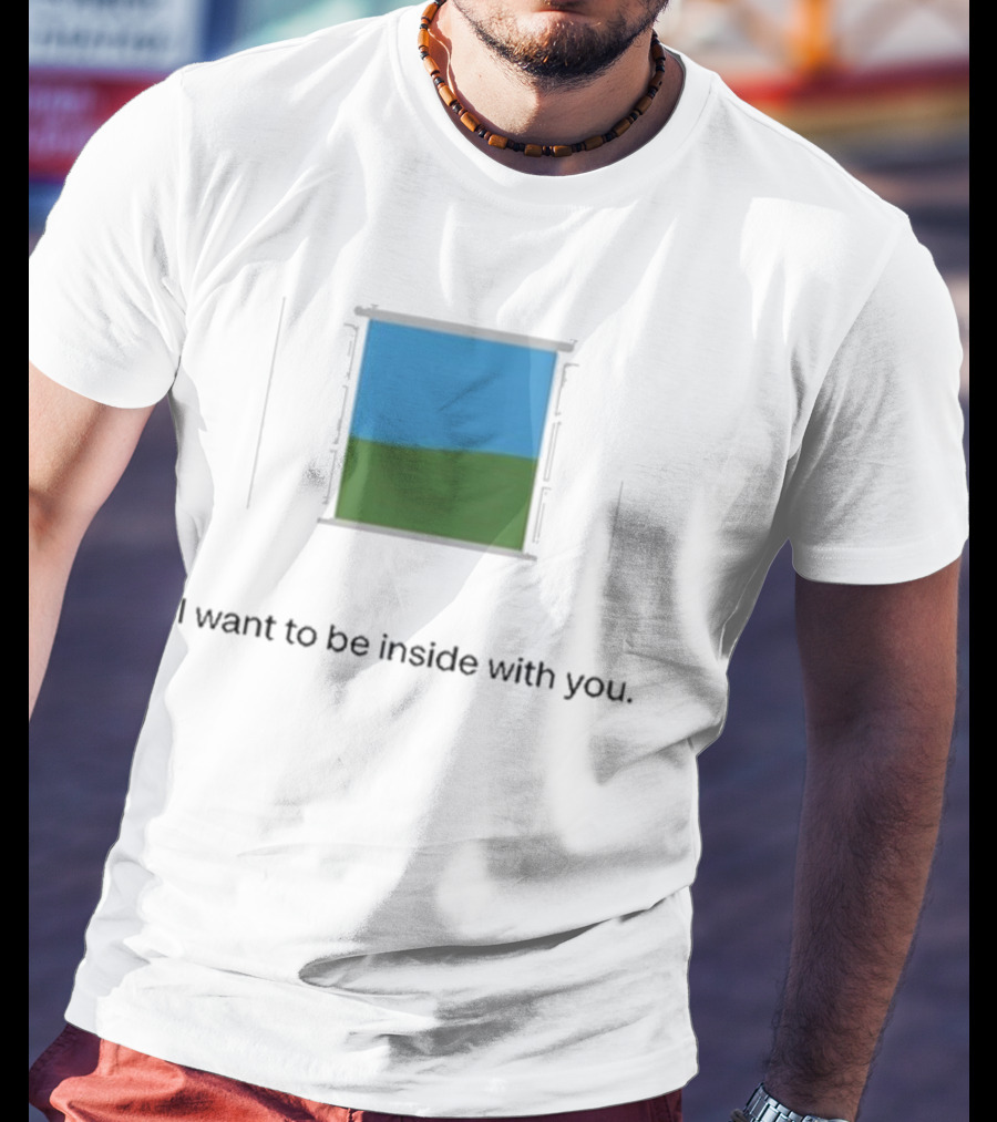 Bon Iver Blue Sky Green Field Window I Want To Be Inside With You T-Shirt