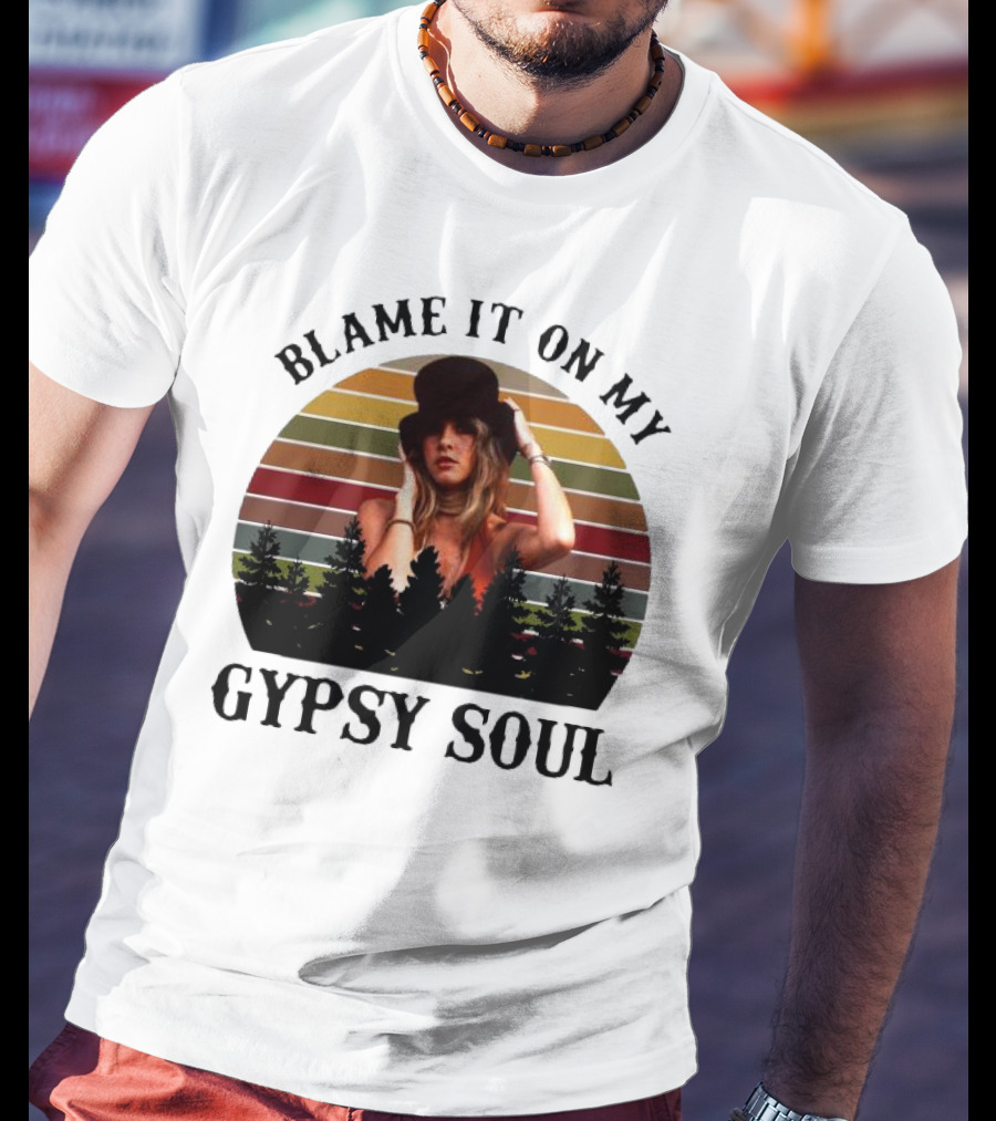 Blame It On My Gypsy Soul Vintage Sunset Forest Retro Style T-Shirt