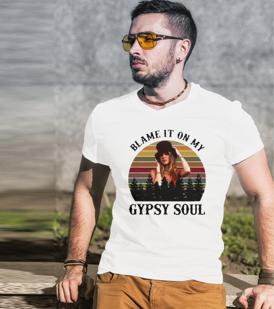 Blame It On My Gypsy Soul Vintage Sunset Forest Retro Style T-Shirt