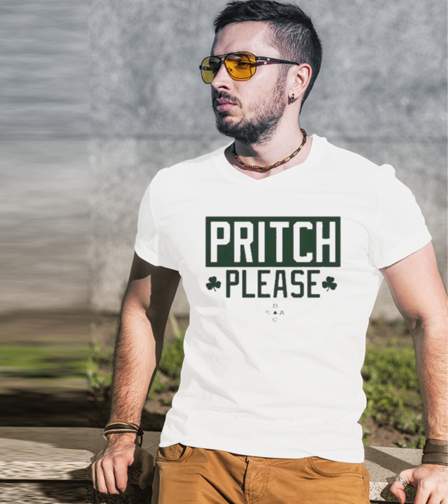 Boston Celtics Pritch Please St Patrick’s Day Shamrocks T-Shirt