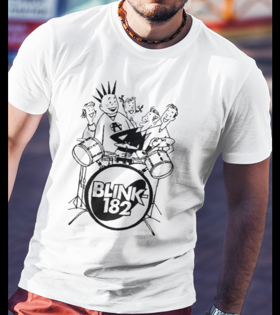 Blink-182 Cartoon Drummer Characters T-Shirt
