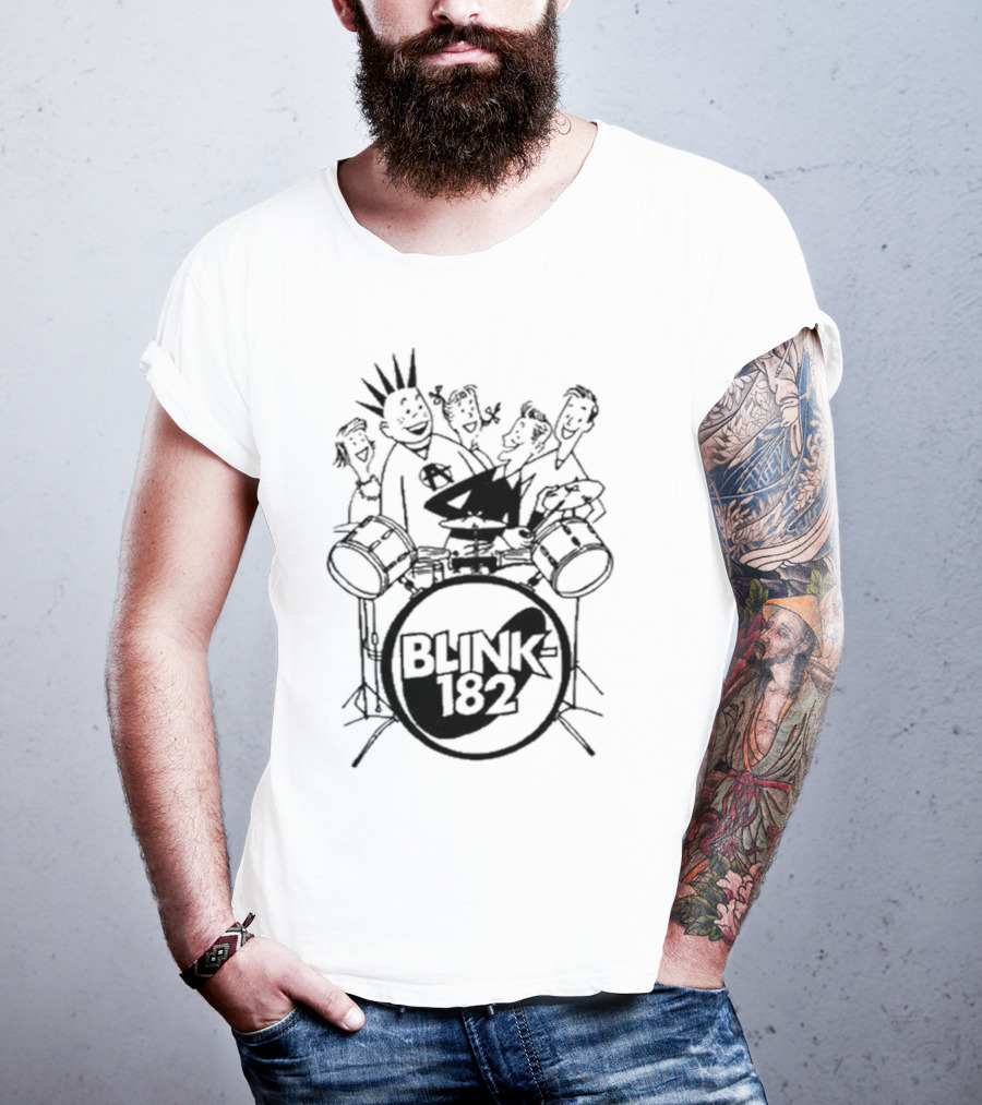 Blink-182 Cartoon Drummer Characters T-Shirt