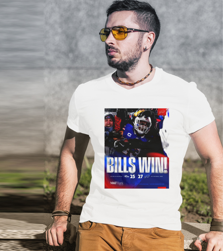 Buffalo Bills Win 27-25 Against Baltimore Ravens Divisional Rnd Playoffs 24/25 T-Shirt