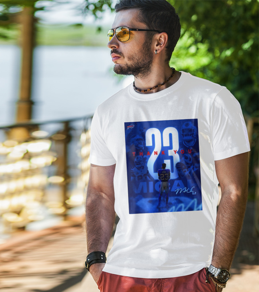 Buffalo Bills Thank You Micah Hyde 23 Signature Go Bills Mafia T-Shirt