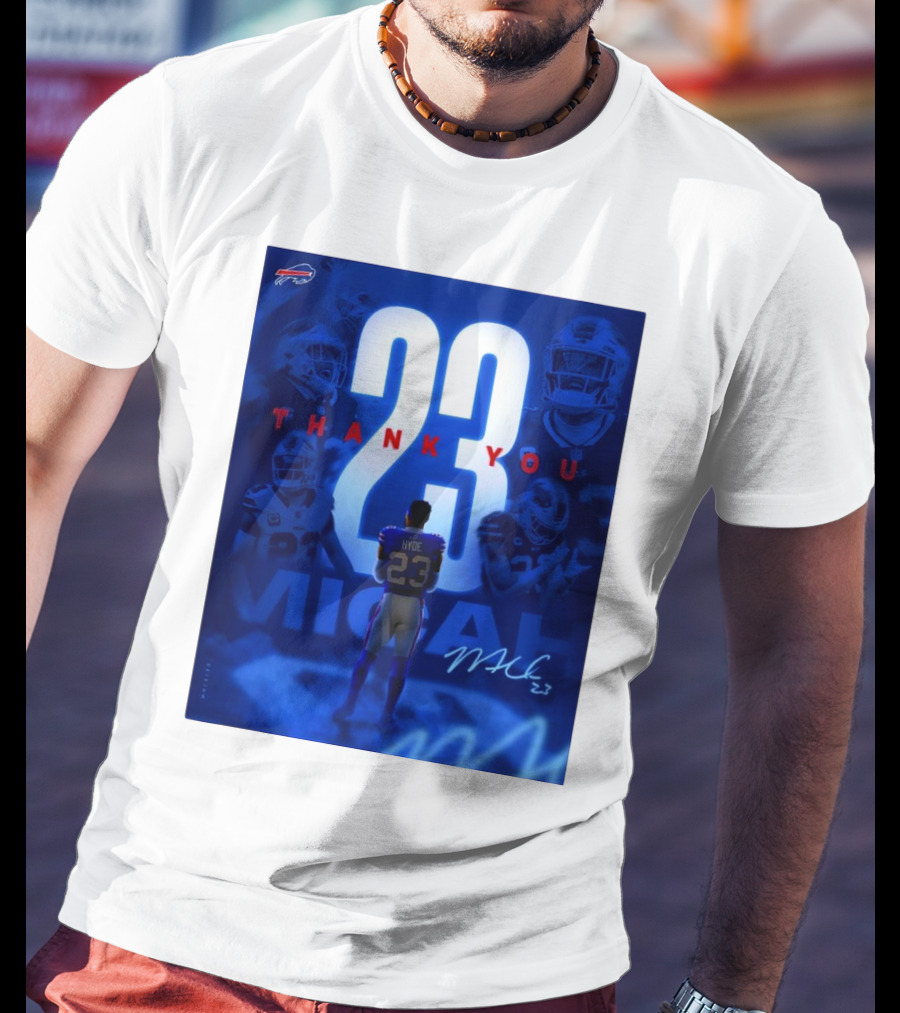 Buffalo Bills Thank You Micah Hyde 23 Signature Go Bills Mafia T-Shirt