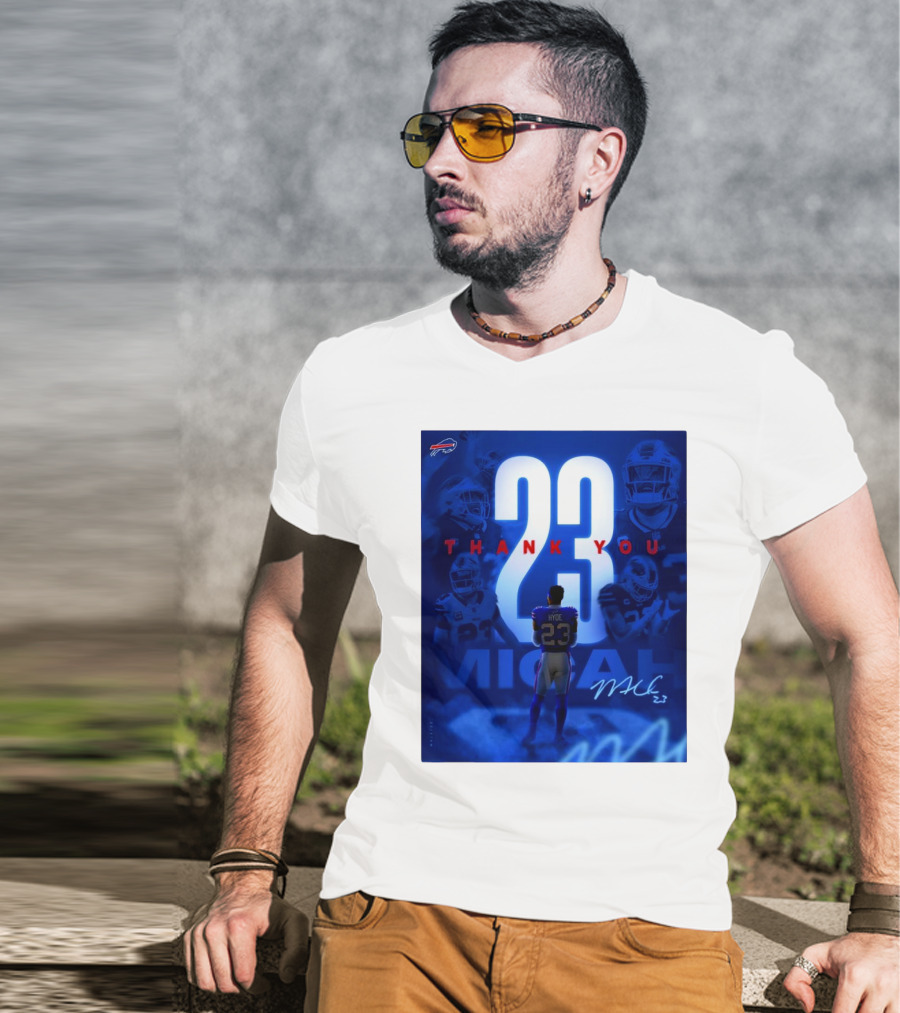 Buffalo Bills Thank You Micah Hyde 23 Signature Go Bills Mafia T-Shirt