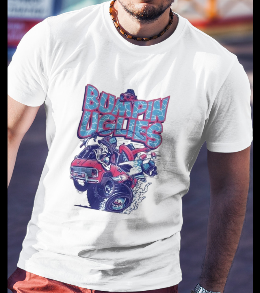 "Bumpin Uglies Red Truck With Fish Cartoon" T-Shirt