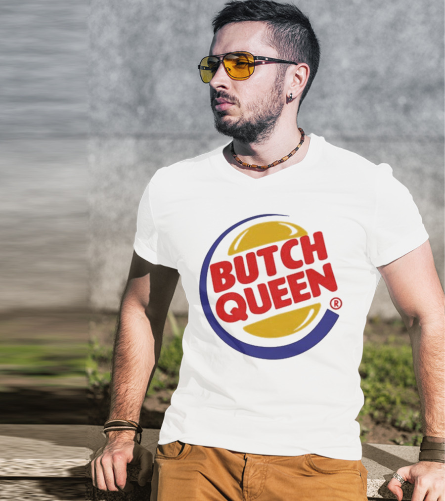 Butch Queen Burger King Parody Iconic Fast Food Logo Style T-Shirt