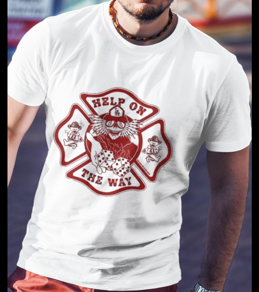 Help On The Way Firefighter Support Emblem T-Shirt